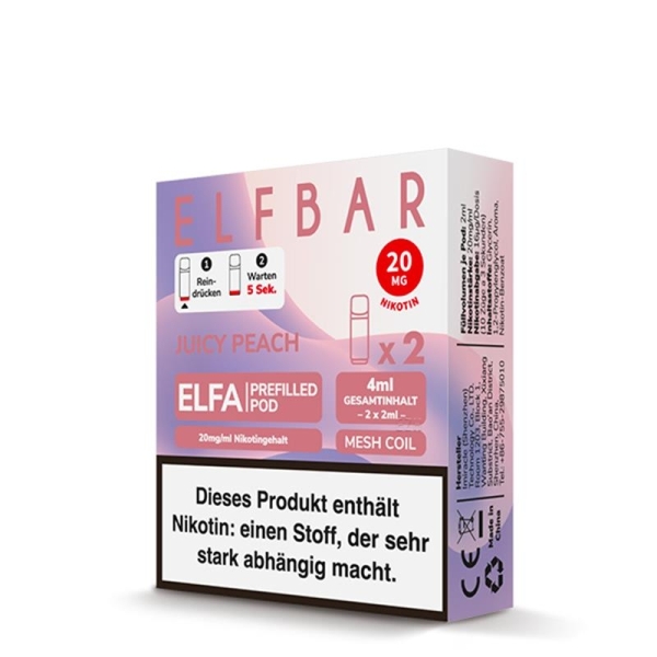 ELF BAR ELFA prefilled Pod (2 Stück) 20 mg/ml Peach Ice