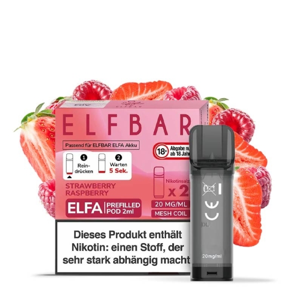 ELF BAR ELFA prefilled Pod (2 Stück) 20 mg/ml Strawberry Raspberry