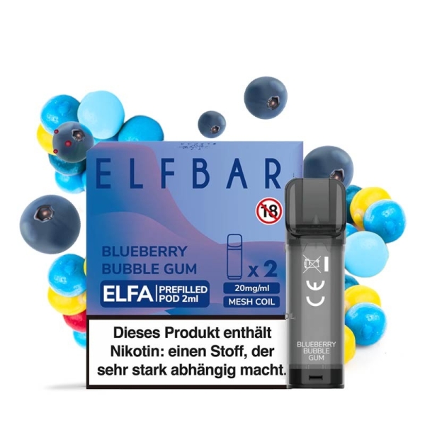 ELF BAR ELFA prefilled Pod (2 Stück) 20 mg/ml Blueberry Bubble Gum